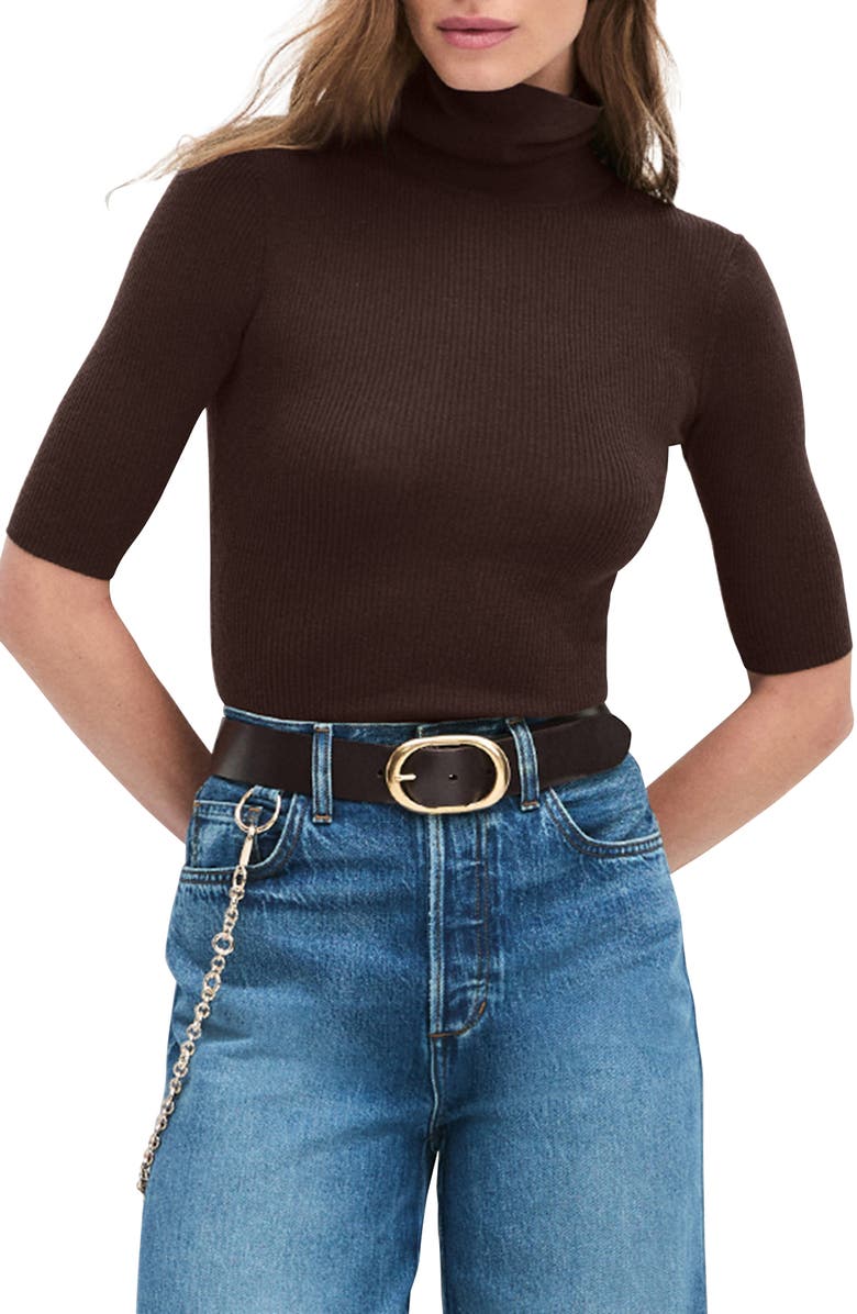Favorite Daughter The Amelia Merino Wool Turtleneck Top, Main, color, Coffee