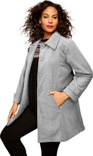 Roaman's Plus Size Button Up Fleece Jacket