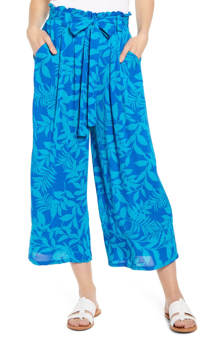 GIBSONLOOK Gibson x Hi Sugarplum! Milos Wide Leg Paperbag Waist Pants, Main, color, 