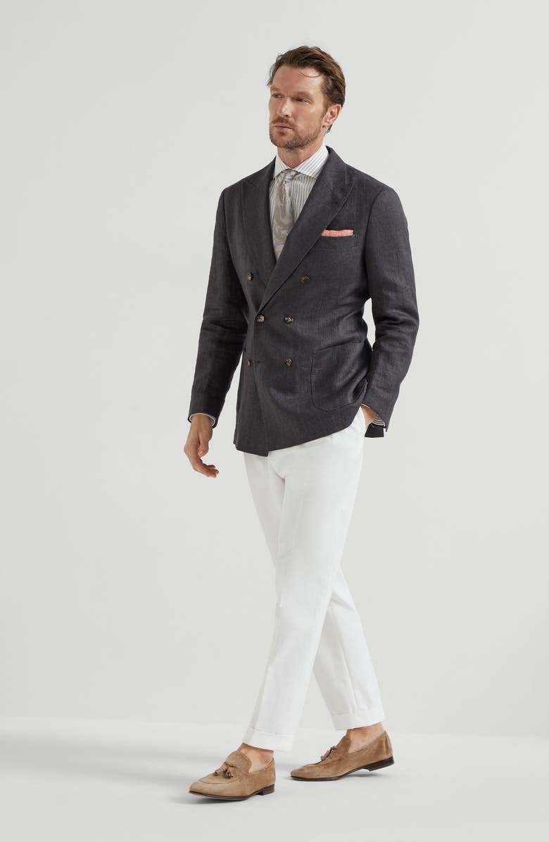 Brunello Cucinelli Striped poplin shirt, Alternate, color, 