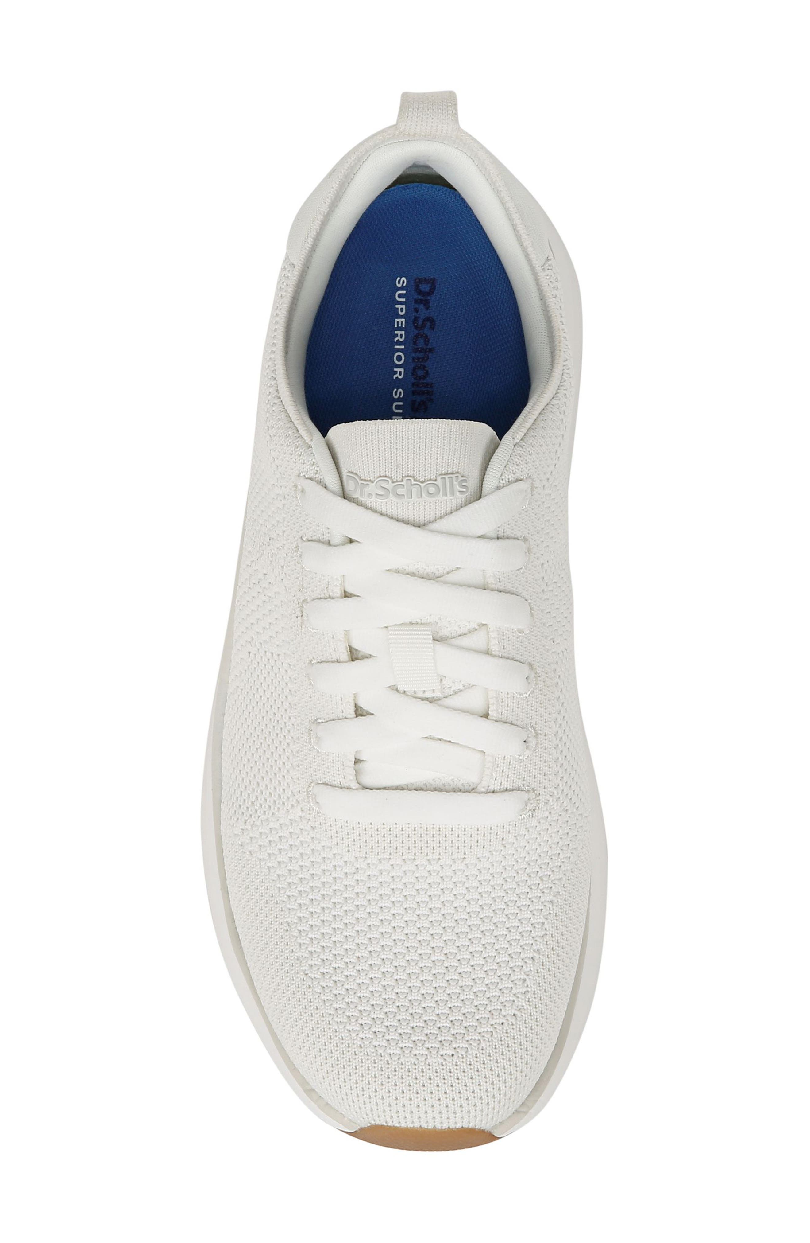Feel Support Knit Lace-Up Sneaker (Women) - Wide Width Available, Alternate, color, WHITE