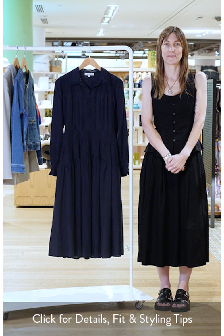 Lace Inset Long Sleeve Midi Dress video