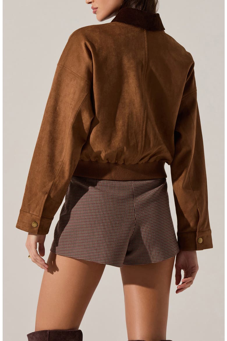 Sorine Faux Suede Jacket, Alternate, color, CAMEL