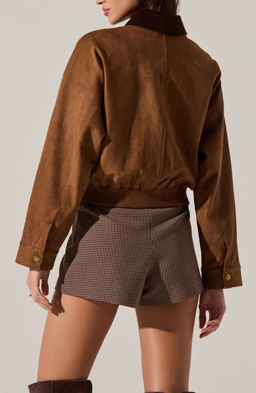 Astr The Label Sorine Faux Suede Jacket In Brown