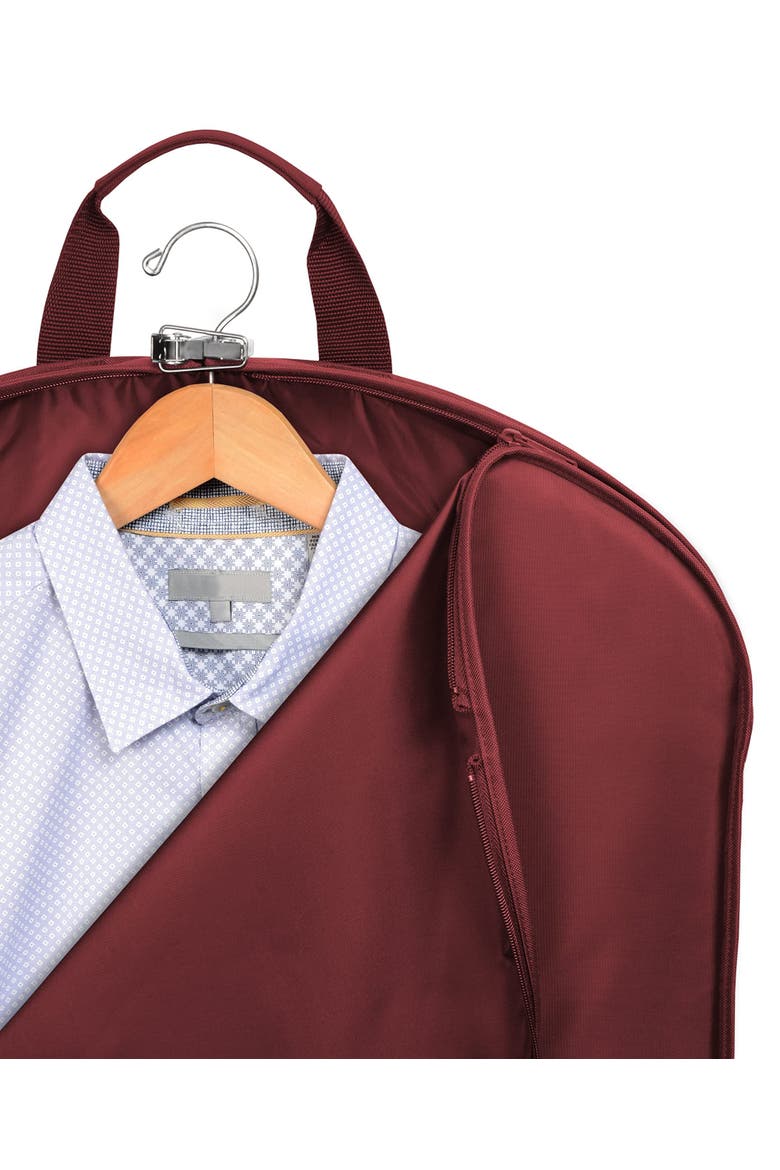 45" Deluxe Extra Capacity Travel Garment Bag with two accessory, Alternate, color, Merlot