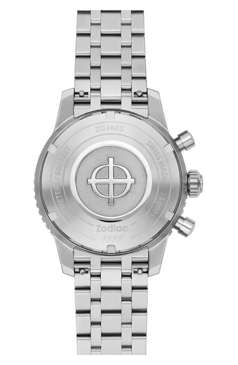 Zodiac Sea-Chron Automatic Stainless Steel Watch, 42mm, Alternate, color, Silver