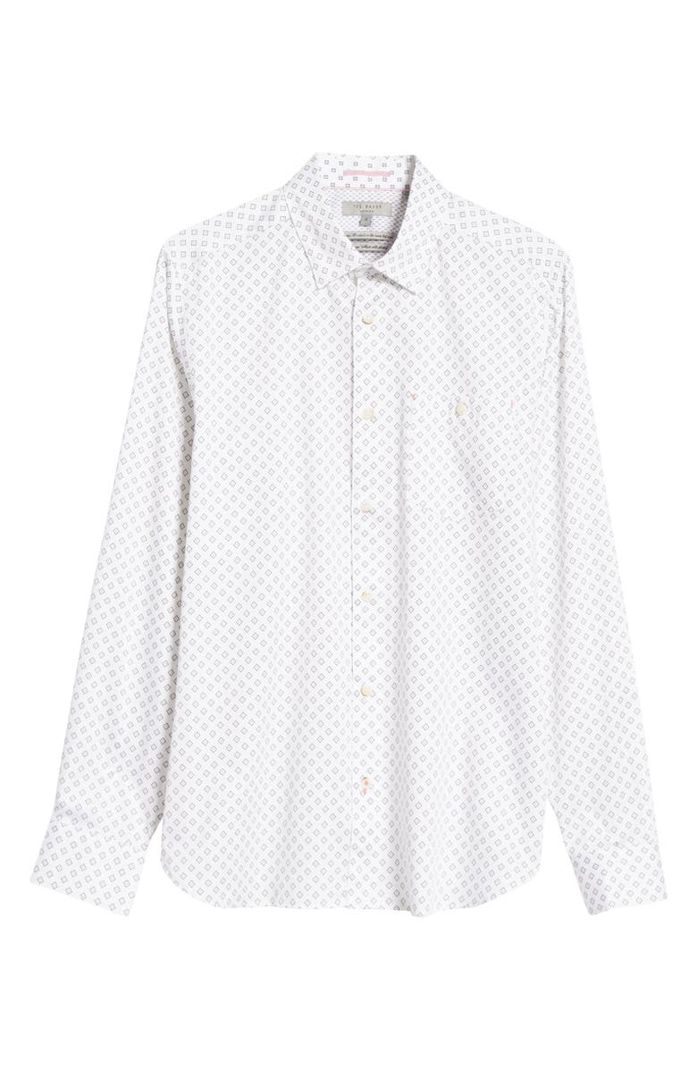 Ted Baker London Croissy Geometric Print Button-Up Shirt, Alternate, color,