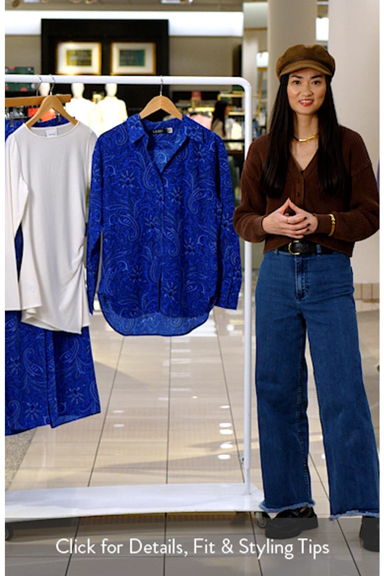 Kotta Paisley Print Crêpe de Chine Button-Up Shirt video