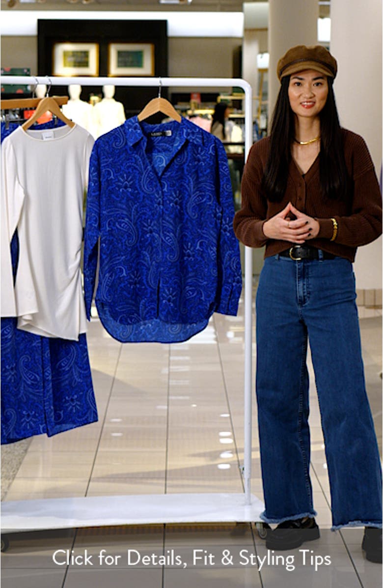 Kotta Paisley Print Crêpe de Chine Button-Up Shirt, sales video thumbnail