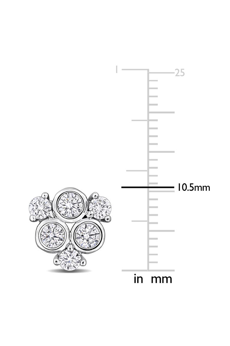 Lab-Grown Diamond Cluster Earrings Sterling Silver, Alternate, color, Sterling Silver