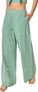English Factory Check Wide Leg Pants