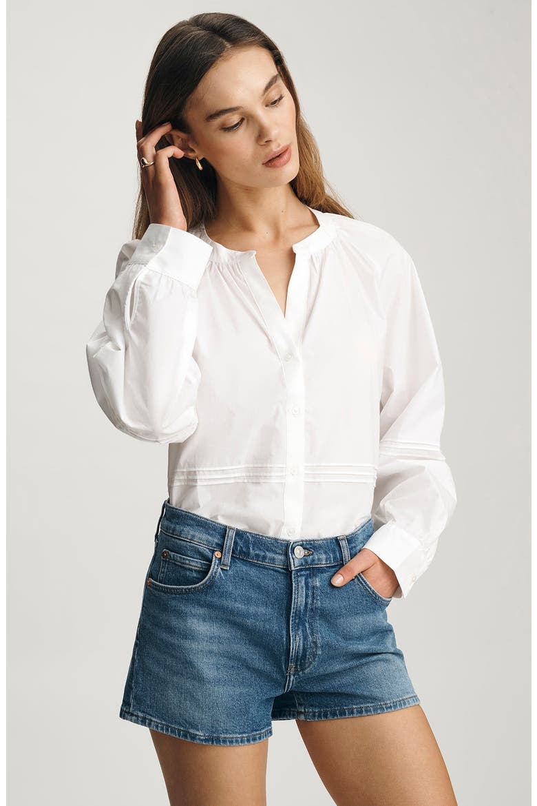 Garcia Mid Rise Denim Mini Shorts, Alternate, color, MID BRUSHED CLASSIC