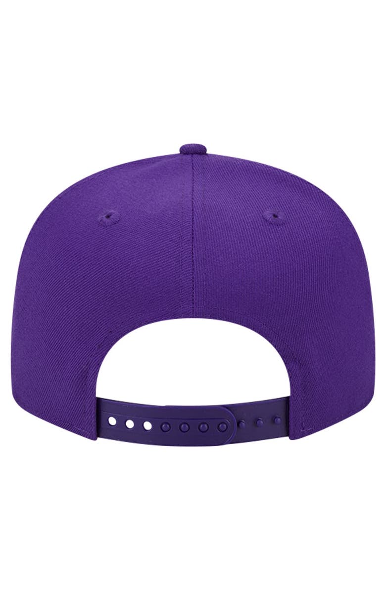New Era Men's New Era Purple Los Angeles Lakers Evergreen Script Side Patch 9FIFTY Snapback Hat, Alternate, color, 