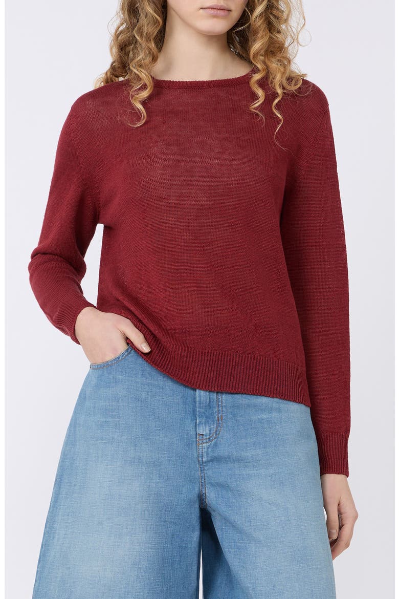 Linen Sweater, Main, color, CHERRY