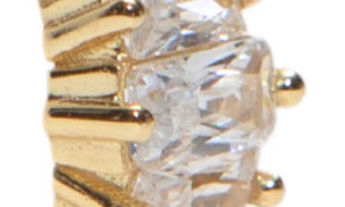 Argento Vivo Sterling Silver Cubic Zirconia Huggie Hoop Earrings In Gold