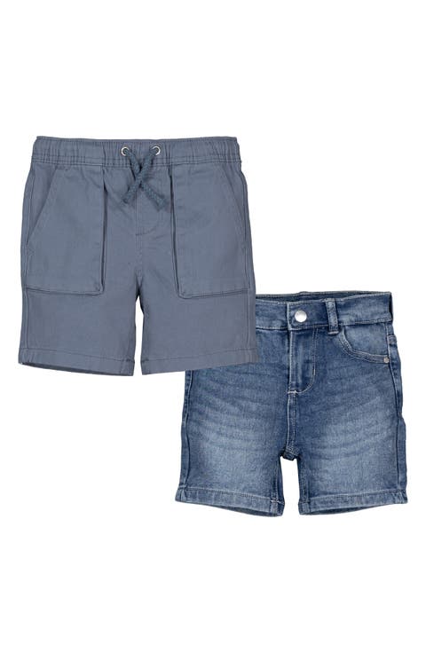 Kids' 2-Pack Twill & Denim Shorts (Toddler & Little Kid)