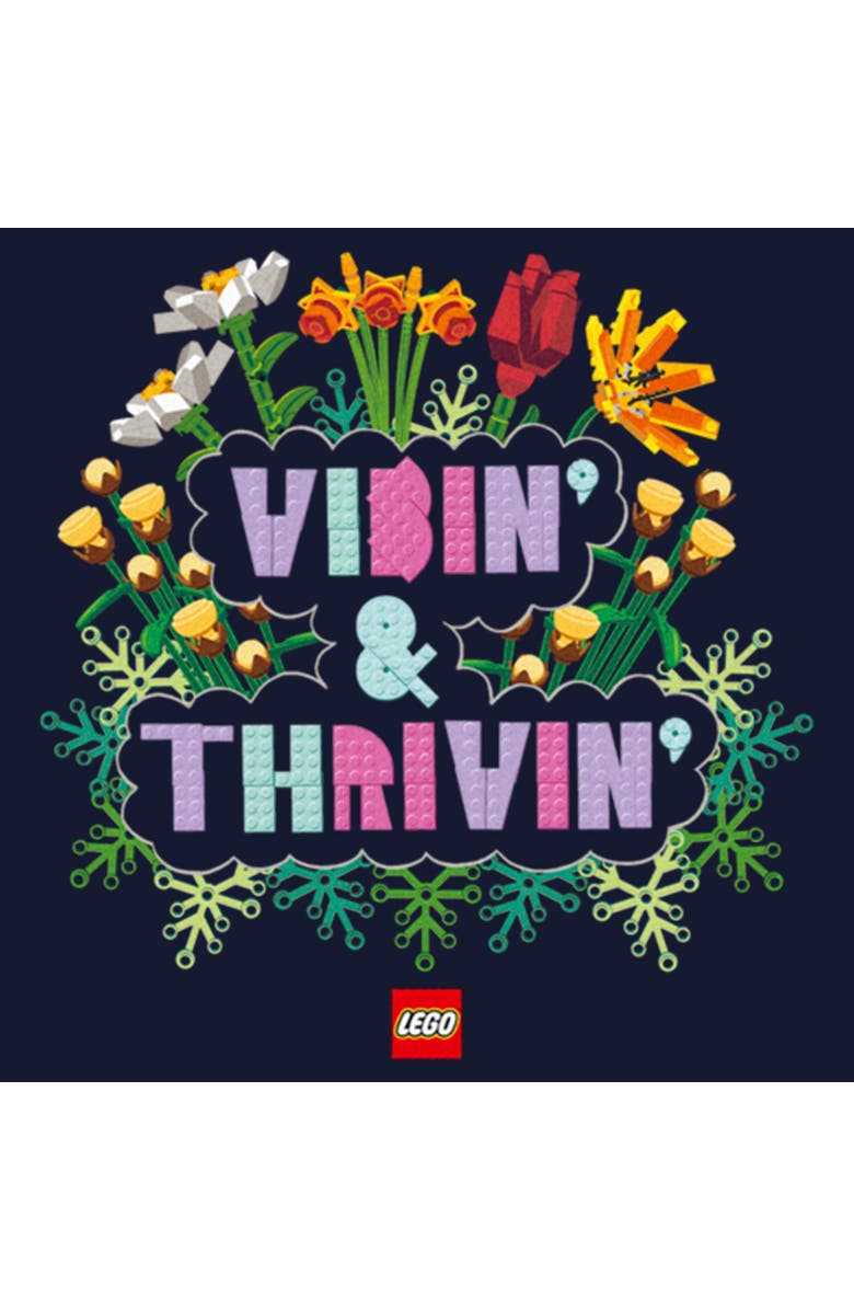 LEGO Women's LEGO Vibin' and Thrivin'  Graphic T-Shirt, Alternate, color, Navy Blue