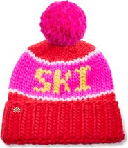 Lele Sadoughi The Ski Faux Fur Pompom Merino Wool Beanie