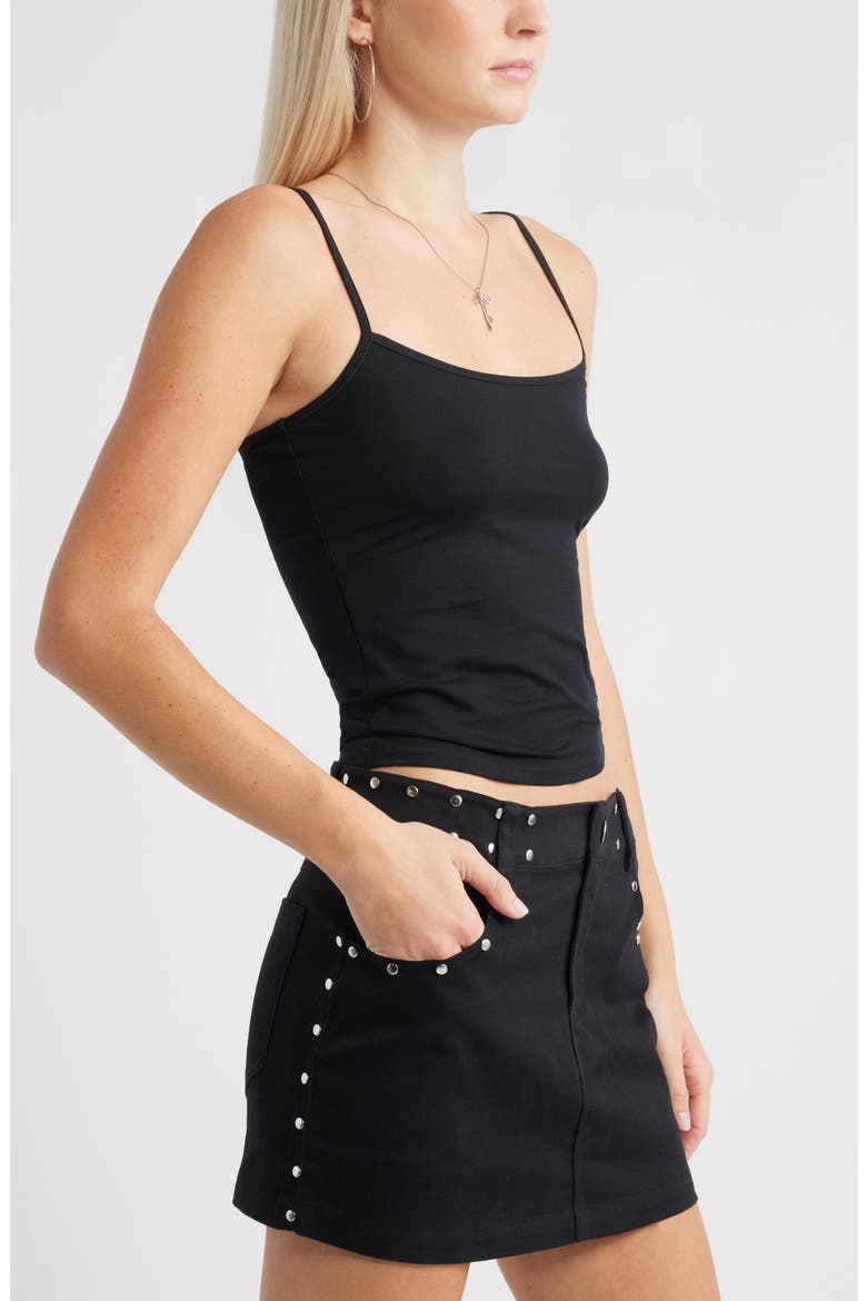 Core Stretch Cotton Camisole, Alternate, color, BLACK