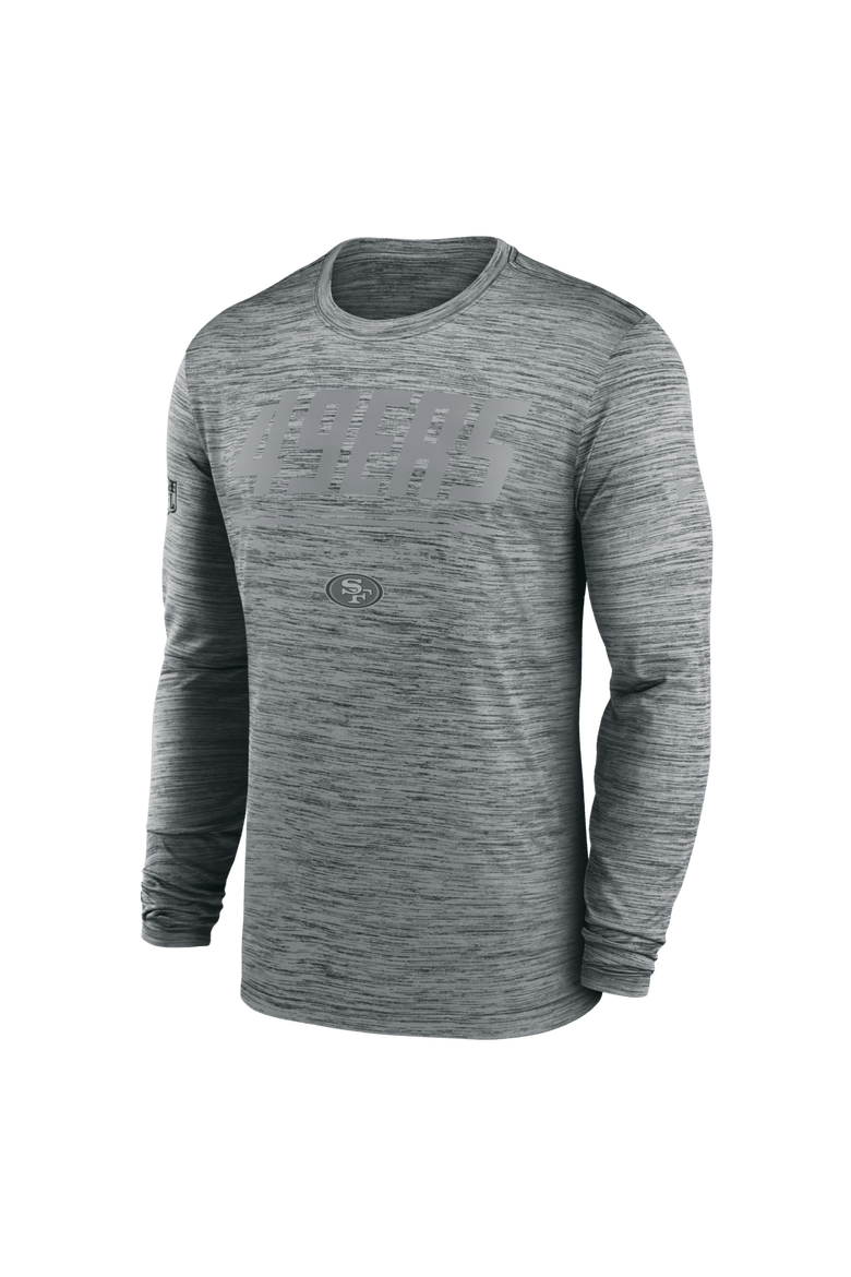 Men's Nike Gray San Francisco 49ers Sideline Offensive Transition Velocity Dri-FIT Long Sleeve T-Shirt, Alternate, color, Gray