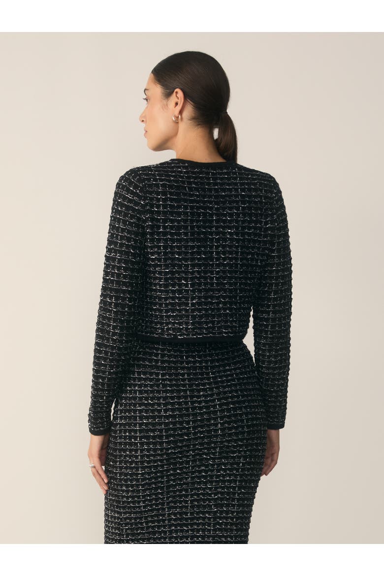 Hampton Tweed Knit Jacket, Alternate, color, Black