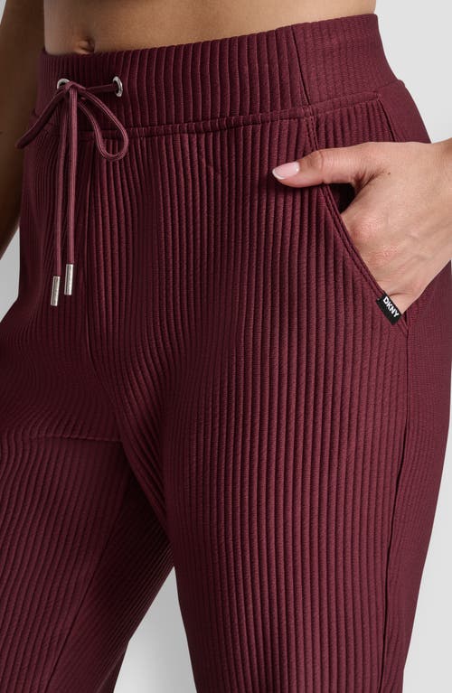 Dkny High Waist Joggers In Red