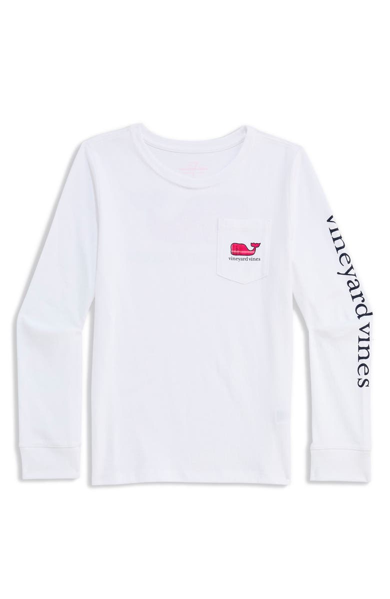 vineyard vines Kids' Madras Whale Cotton Graphic Pocket T-Shirt, Main, color,