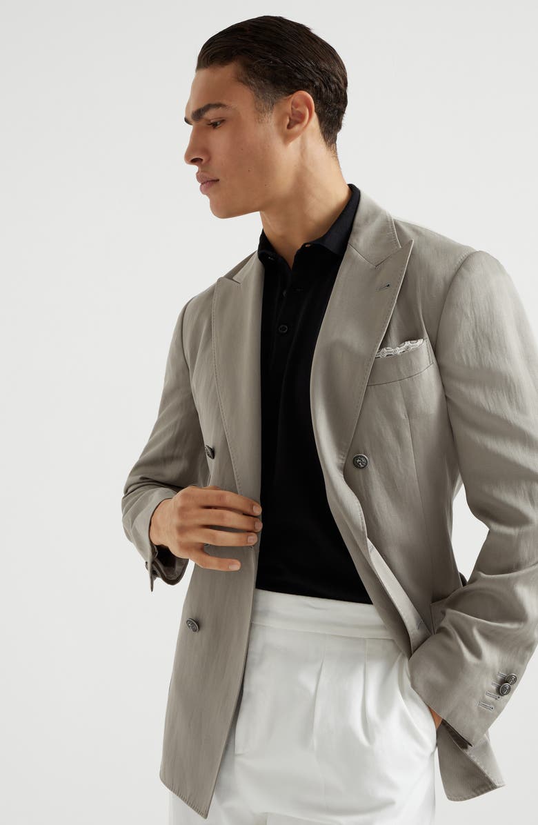 Brunello Cucinelli Lightweight knit Polo, Alternate, color, 