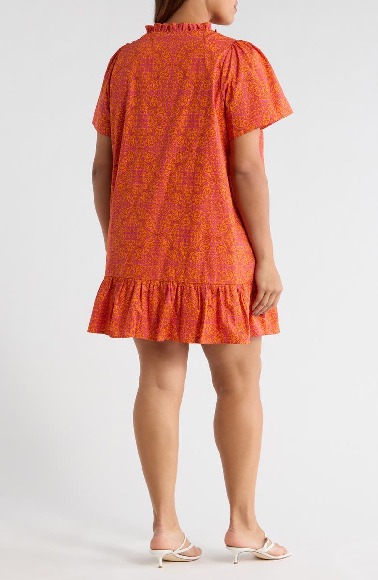 SUGARLIPS Debary Floral Celeste Minidress, Alternate, color, Flame-Orange