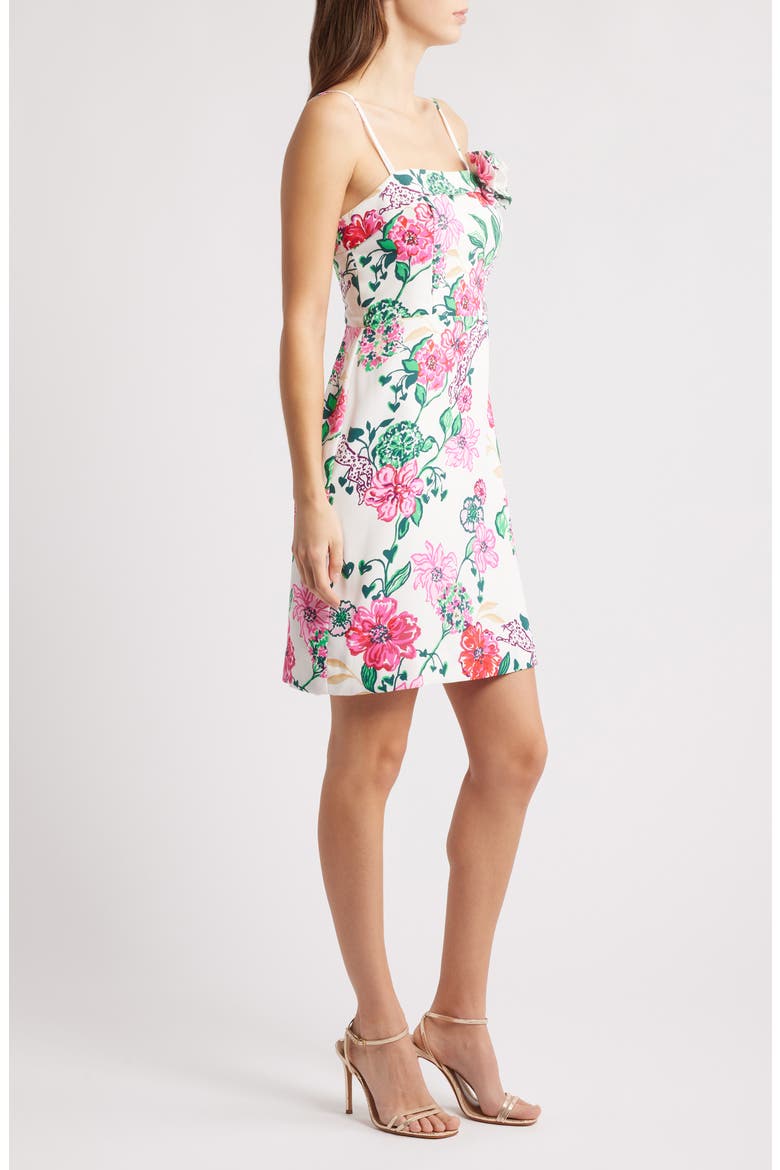 Nickola Floral Print Sleeveless Dress, Alternate, color, COCONUT
