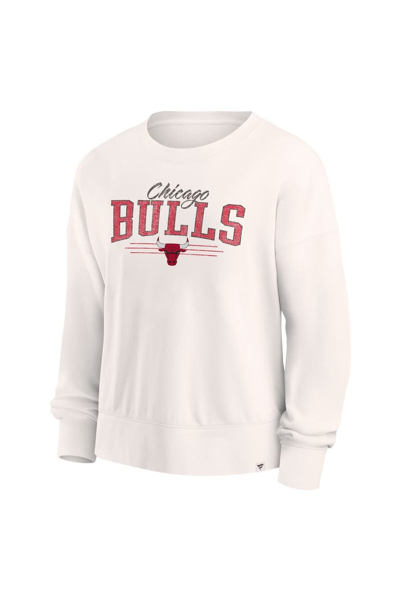Women's Fanatics Branded Cream Chicago Bulls Close the Game Pullover Sweatshirt, Alternate, color, Cream