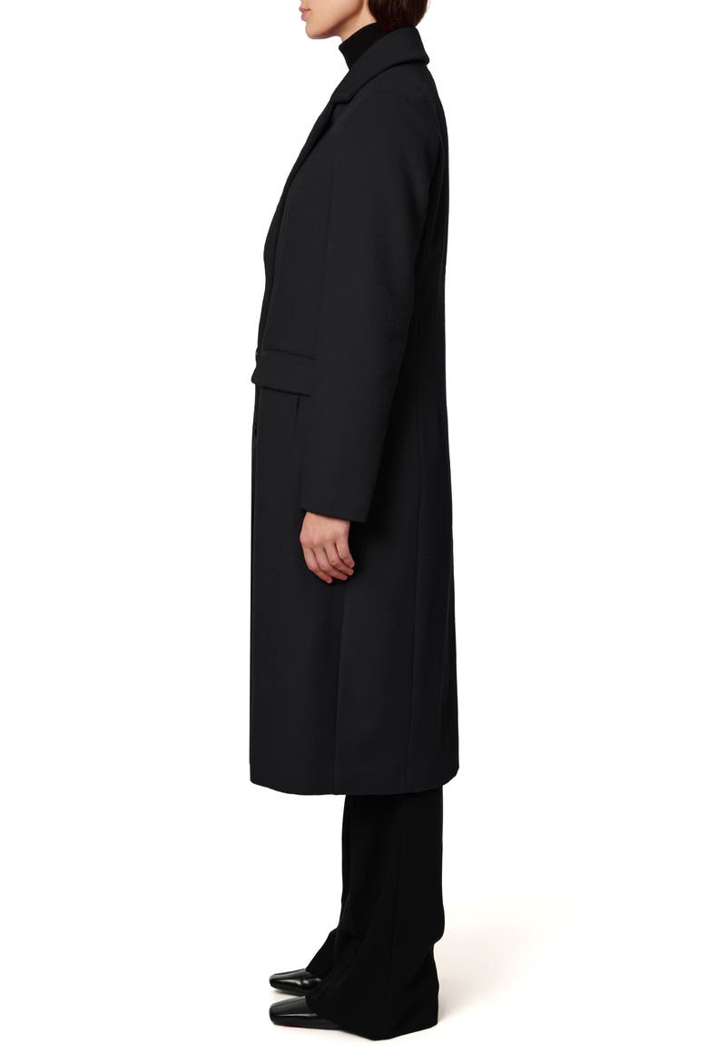 Structured Wool Blend Coat, Alternate, color, BLACK
