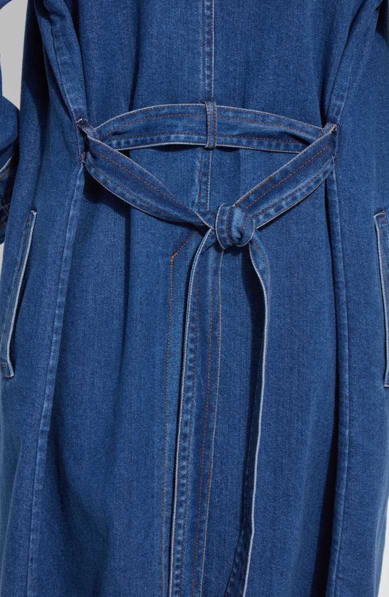 Lysse Paris Denim Trench Coat, Alternate, color, Dark Midwash