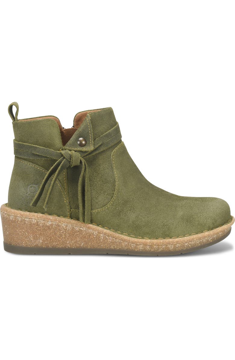 Børn Vaughn Distressed Suede Bootie, Alternate, color, Green Distressed Leather