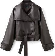 MANGO Faux Leather Maxi Jacket