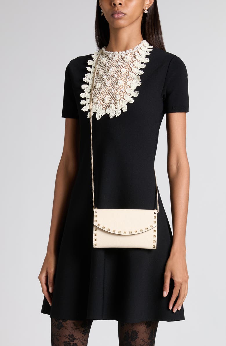 Valentino Garavani Rockstud Crossbody Bag, Alternate, color, Light Ivory