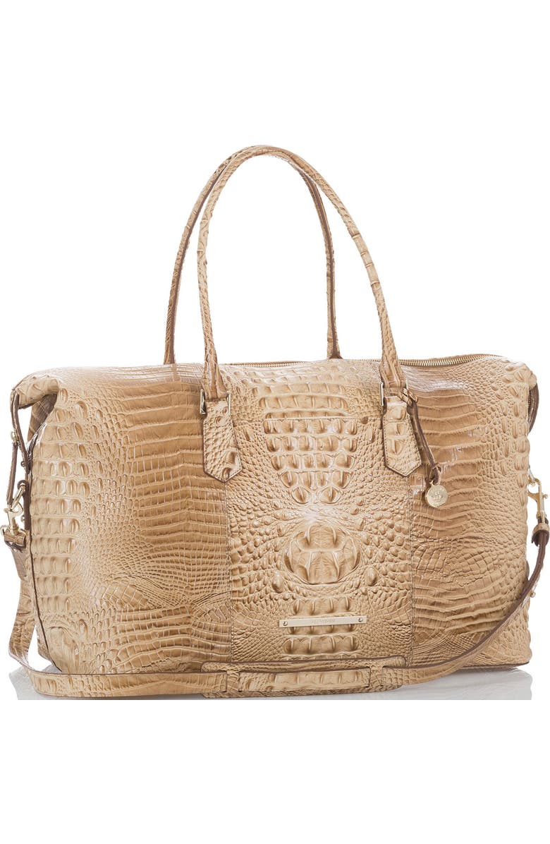 Brahmin Duxbury Croc Embossed Leather Weekend Bag, Alternate, color,