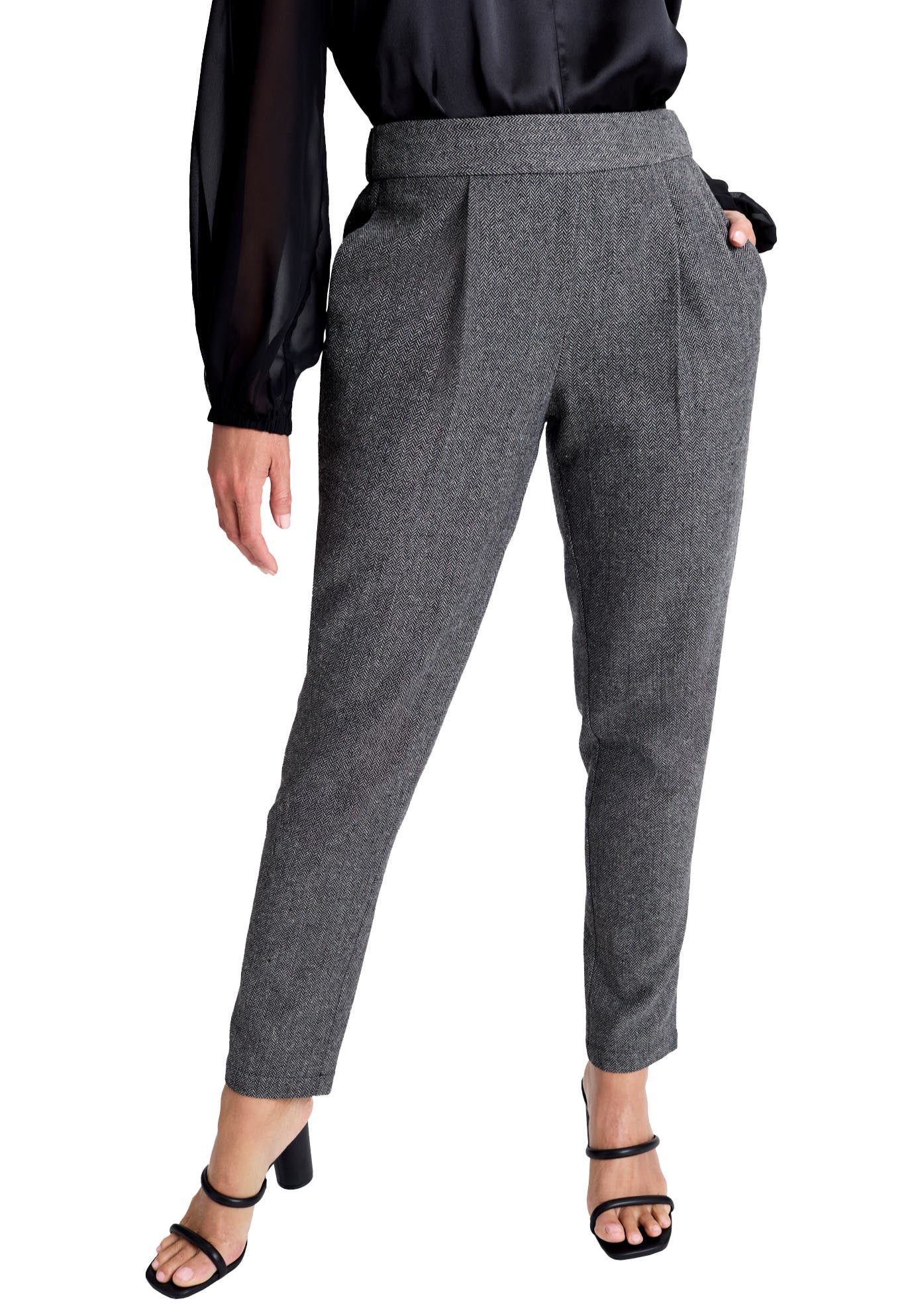 Herringbone Straight Leg Pant