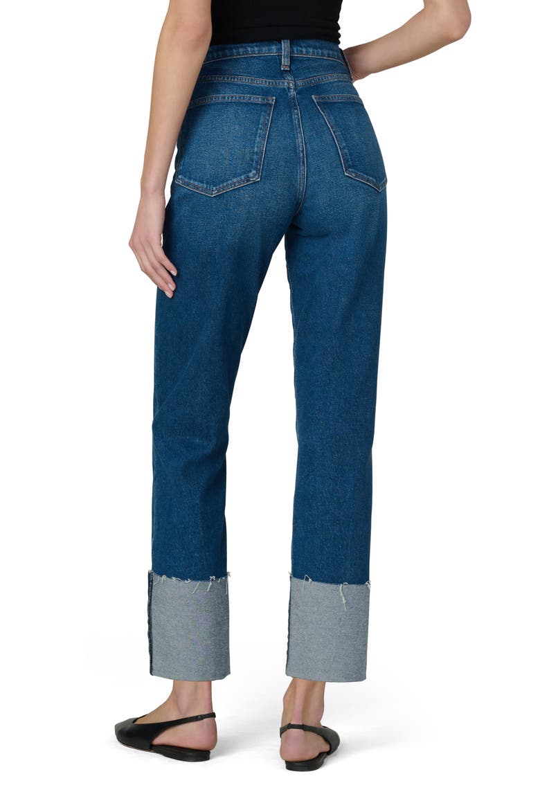The Margot Cuffed Raw Hem High Waist Ankle Slim Jeans, Alternate, color, SERENDIPITOUS