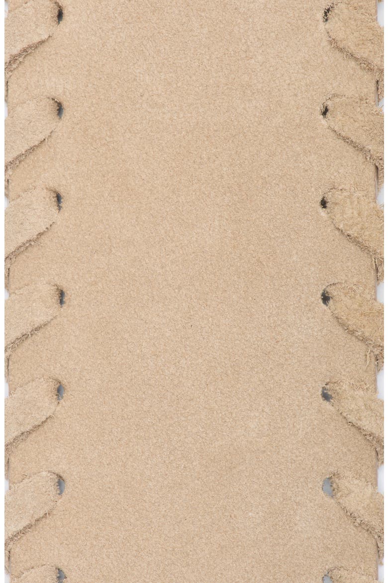 Whipstitched Wide Suede Belt, Alternate, color, TAUPE