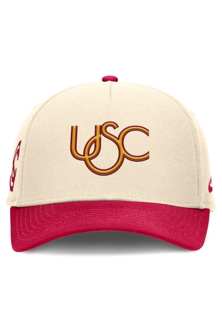 Men's Nike Natural/Cardinal USC Trojans Academic Rise Dri-FIT Adjustable Hat, Alternate, color, Natural