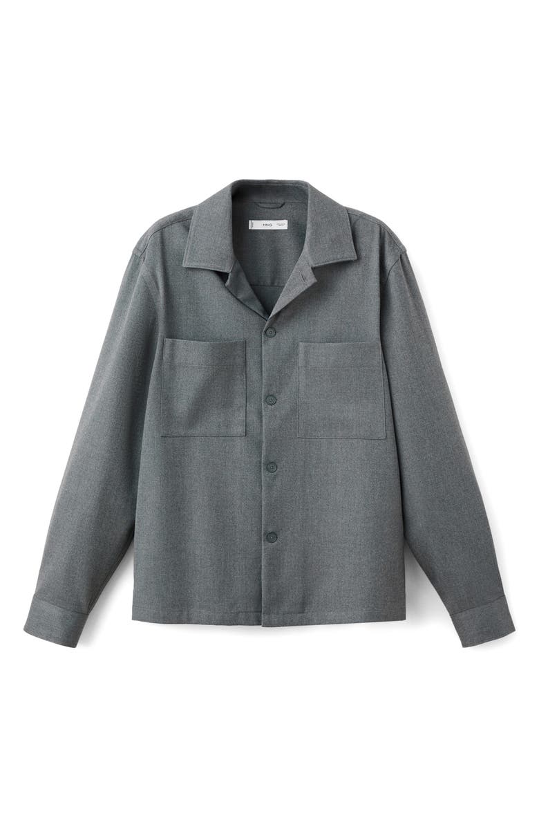 MANGO Fluid Pocket Overshirt, Alternate, color, Grey