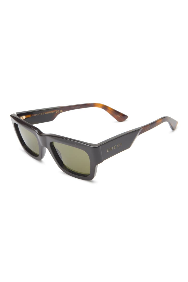 52mm Square Sunglasses, Alternate, color, BROWN HAVANA GREEN
