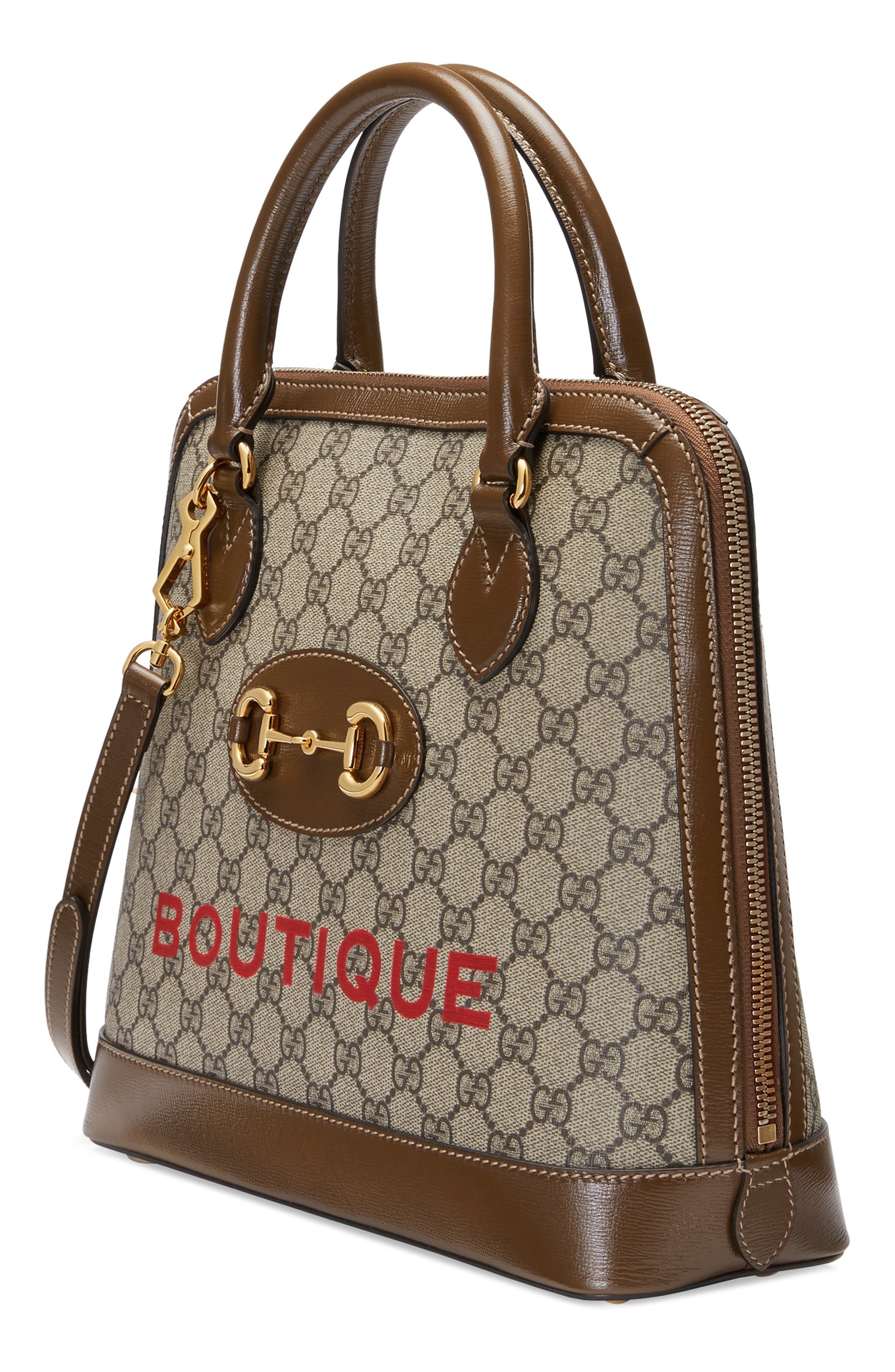 Gucci Medium 1955 Horsebit Boutique GG Supreme Canvas Top Handle Bag, Alternate, color, 