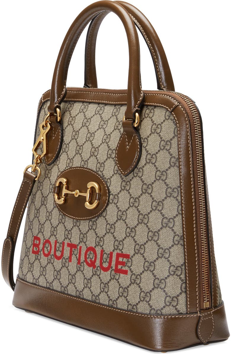 Gucci Medium 1955 Horsebit Boutique GG Supreme Canvas Top Handle Bag, Alternate, color,