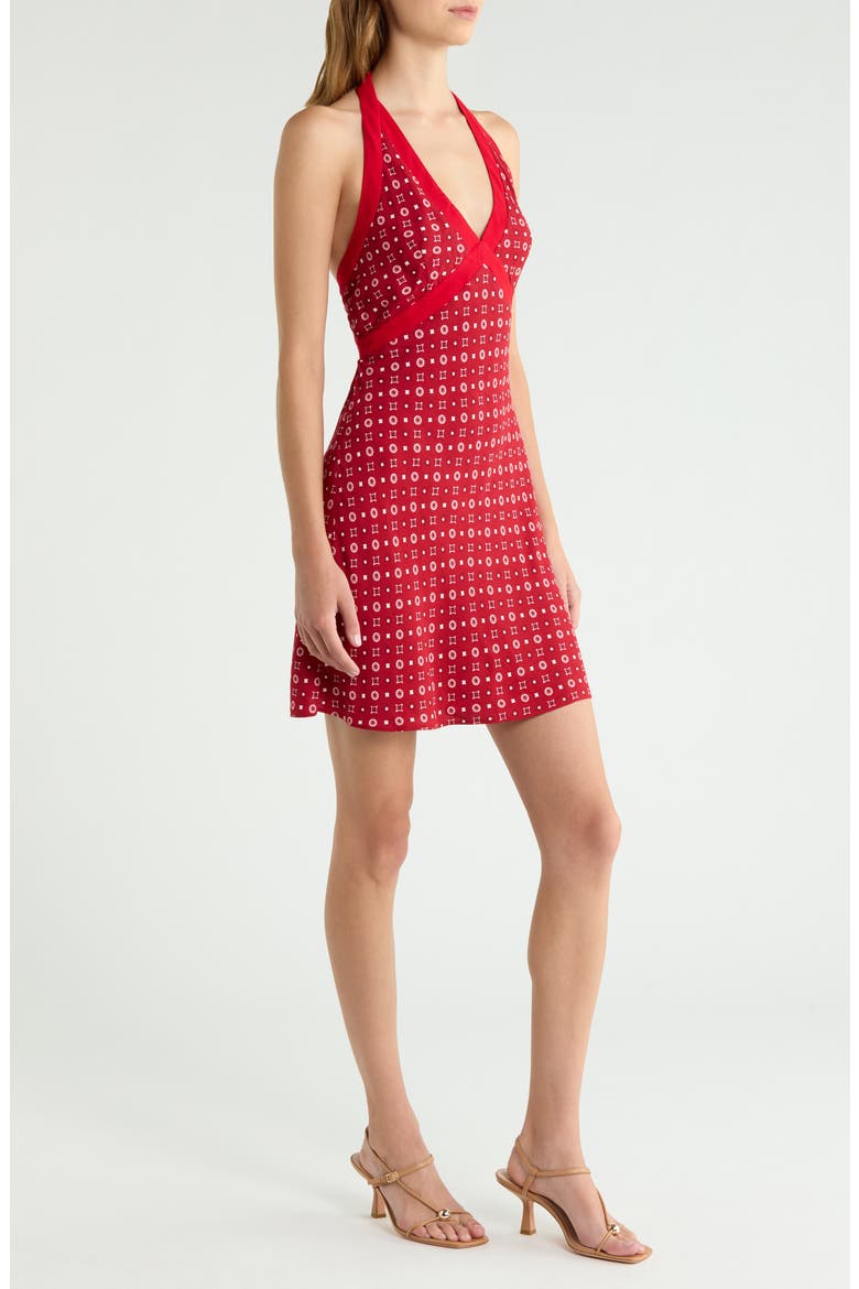 Wrenley Halter Minidress, Alternate, color, BANDANA
