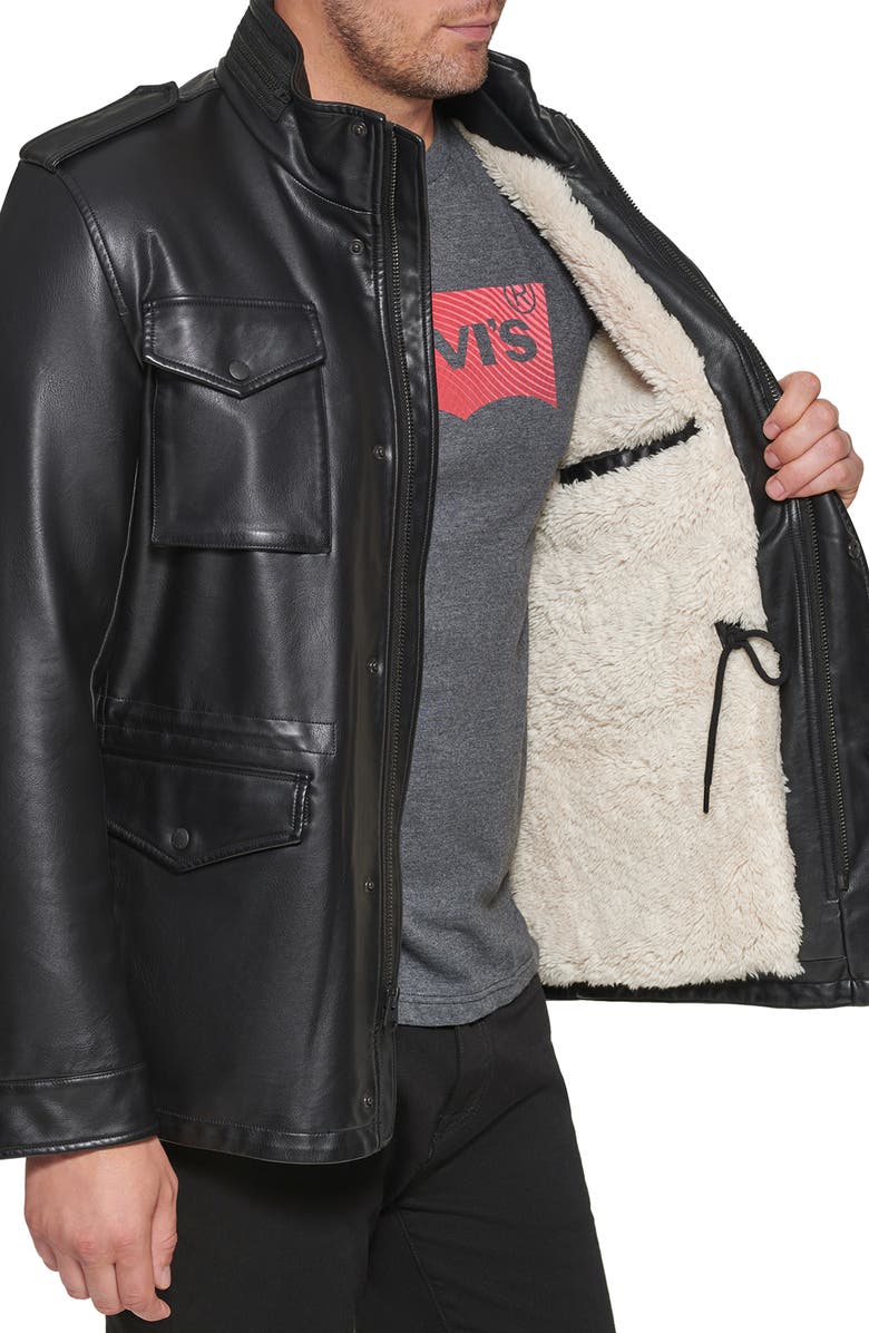 Levi's<sup>®</sup> Faux Leather Military Jacket, Alternate, color, 