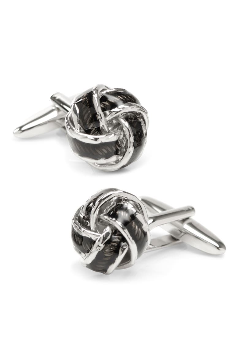 Knot Cuff Links, Main, color, BLACK