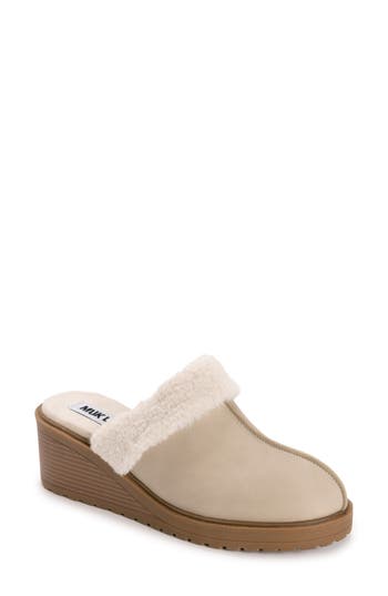 Muk Luks Sophia Faux Fur Trim Mule In Brown