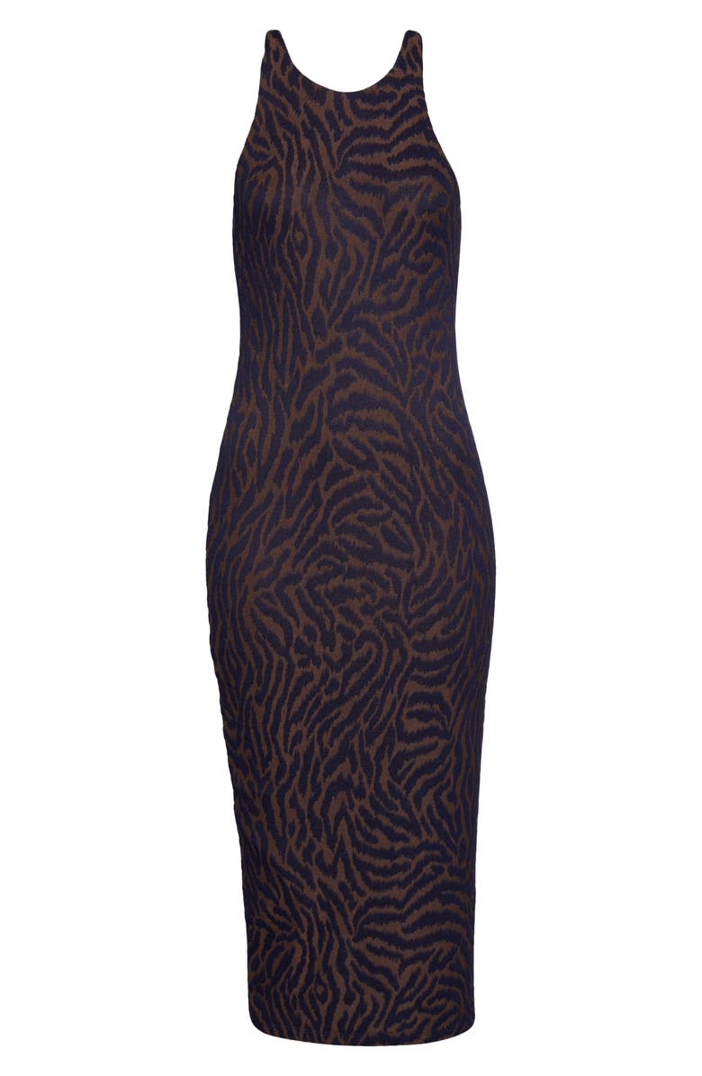 matty m. Kaia Animal Print Midi Dress, Alternate, color, Mahogany